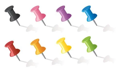 Push pins Stock Illustration