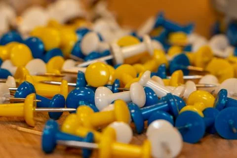 Push pins for office use Stock Photos