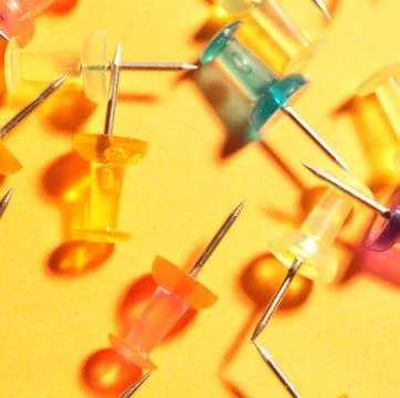 Push pins Stockfoto's
