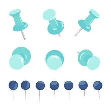 Push pins set Stock Illustration