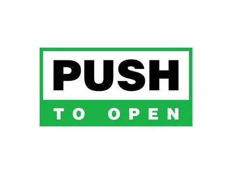 Push Pull Door Sign Icon Vector Template Illustrazione stock