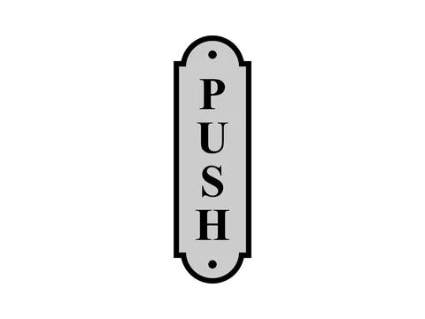Push Pull Door Sign Icon Vector Template Illustrazione stock