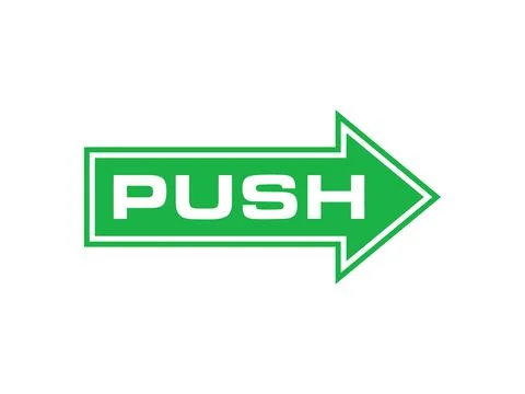 Push Pull Door Sign Icon Vector Template Illustrazione stock