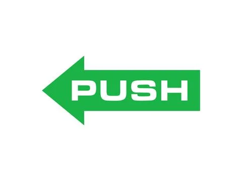 Push Pull Door Sign Icon Vector Template Illustrazione stock