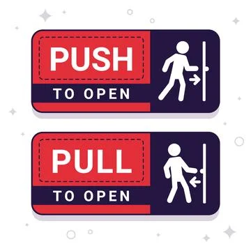 Push pull sign illustration Illustrazione stock