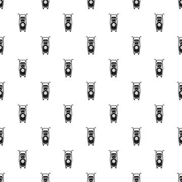 Push reel lawn mower simple seamless pattern Illustrazione stock
