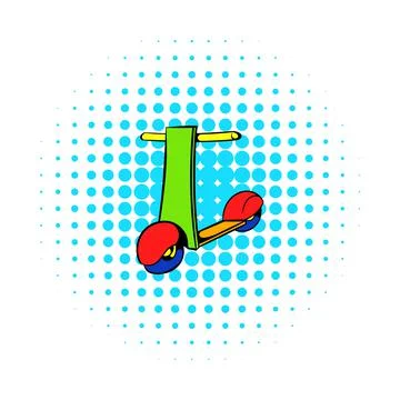 Push scooter icon, comics style Stock Illustration