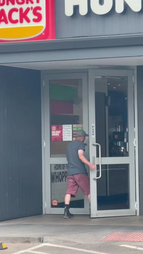 Push Sign on a Pull Door, South Brighton, South Australia, Australia - 30 Sep 20 Stock Footage 318111994