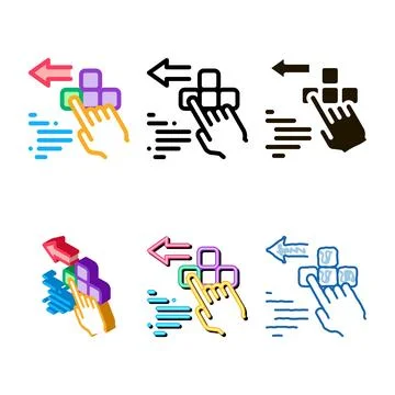 Push simplified game controller button icon vector outline 스톡 일러스트