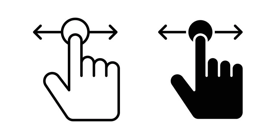 Push to slide right and left gesture icon vector design. EPS10 Illustrazione stock