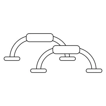 Push up stand bars black and white Stock Illustration