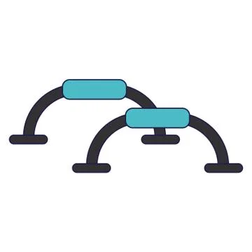 Push up stand bars blue lines Stock Illustration