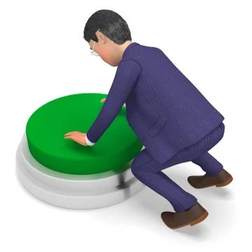 Push Start Button Indicates Don't Wait And Begin Stockillustratie