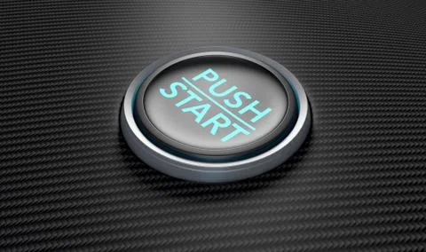 Push To Start Carbon Fibre Button Stockillustratie