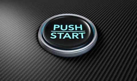 Push To Start Carbon Fibre Button Stockillustratie