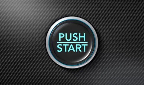 Push To Start Carbon Fibre Button Stock Illustration