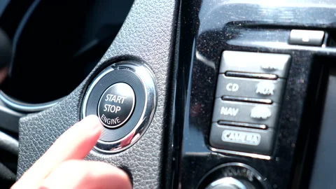 Push start engine button close up Stock Footage 204711414