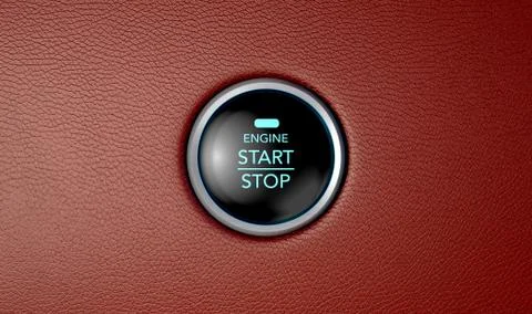 Push To Start Red Leather Button Stockillustratie