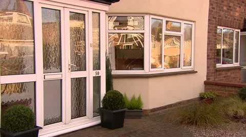 Push in suburban house Stock Footage 12012387