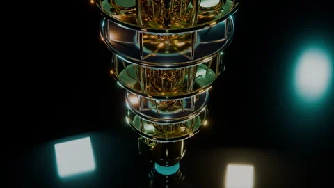 Push In On Superconducting Magnetic Coil Core, 4K Stock Footage 345541189