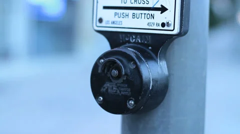 Push traffic light button Stock Footage 33938994