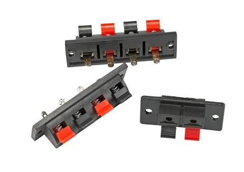 Push Type Speaker Connectors Stock Photos