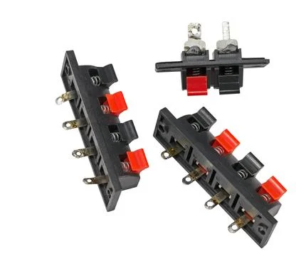 Push Type Speaker Connectors 스톡 사진