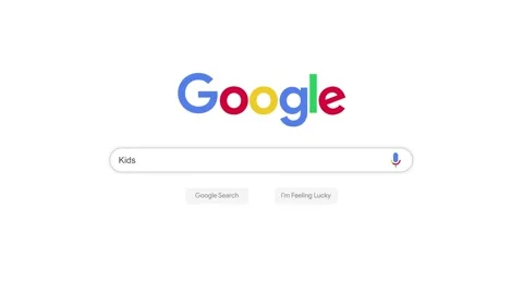 A Push into typing keyword kids into google search Stock Footage 155221173