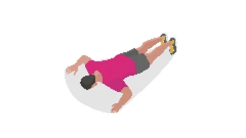 Push-ups from the floor. Wide grip. Pixel graphics. Stock Footage 291898604