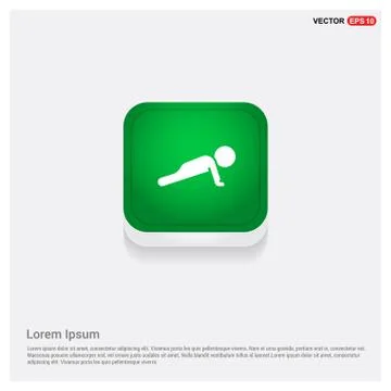 Push ups Icon Green Web Button Stock Illustration