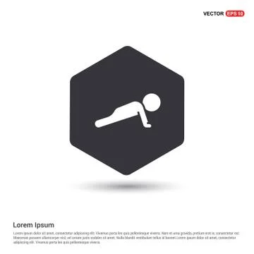 Push ups Icon Hexa White Background icon template Stock Illustration