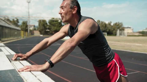 Push Ups On A Sunny Day At The Stadium Stock Footage 278404073