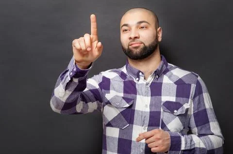 Push virtual button. Stock Photos