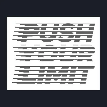 Push your limit, halftone line letter typography effect design artwork. Stock Illustration