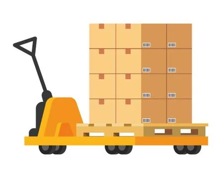 Pushcart with box Stock Illustration