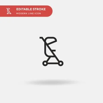 Pushchair Simple vector icon. Illustration symbol design template for web mob Stock Illustration