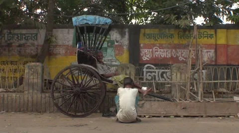 Pusher of Rickshaw  Indian Video stock 52074262