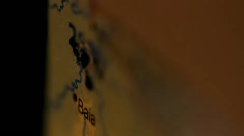 Pushes Pin into Baia on Map HD Video Stock Footage 22149560