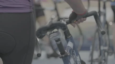Pushing bike Stock Footage 152409694