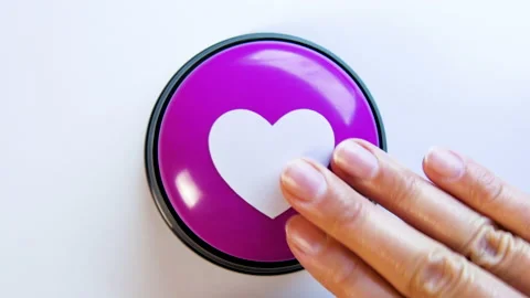 Pushing like button. Positive reaction on social media. Press love, heart symbol Stock Footage 142068554