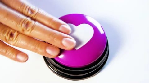 Pushing like button. Positive reaction on social media. Press love, heart symbol Stock Footage 142069133