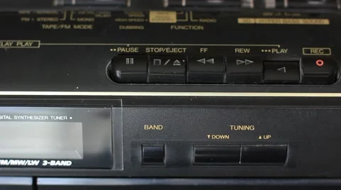 Pushing buttons on the tape recorder Vídeo Stock 49959060