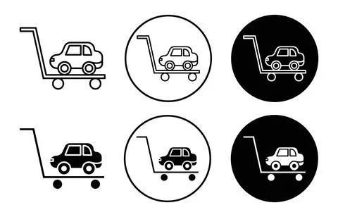 Pushing car icon Stock Illustration