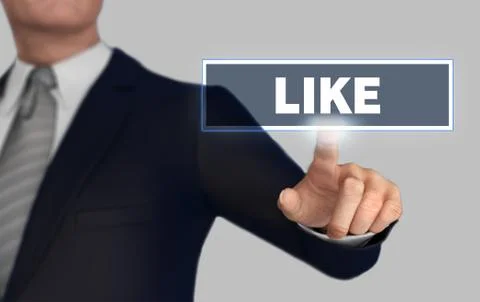 Like   pushing concept 3d illustration Stock Illustration