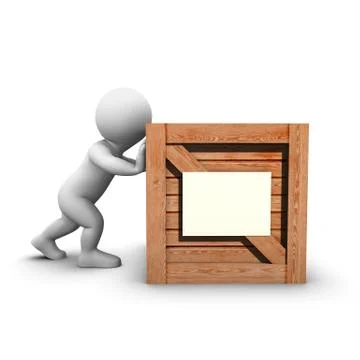 Pushing a crate Stock Illustration