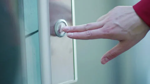 Pushing Elevator Button in 4K Stock Footage 25217303