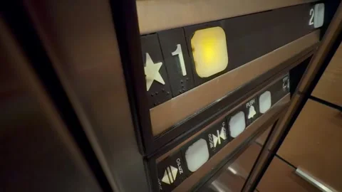Pushing elevator buttons In Austin, Tx 12/15/2025 Stock Footage 323766118