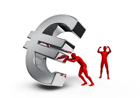 Pushing euro Stock-Illustration