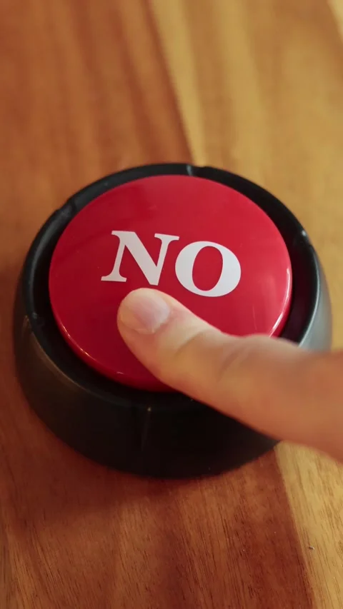 Pushing No button - slow vertical Stock Footage 326555781