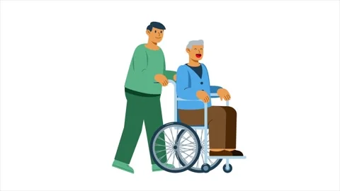 Pushing Patient Wheelchair Video stock 342790197